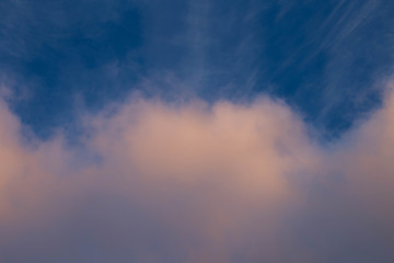 clouds illuminated by the setting sun, shot in late autumn