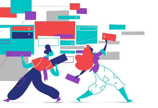 Project Managers are planning the roadmap on the board