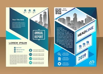 nice cover, brochure, layout for annual report with city background