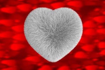 3D beautiful fluffy heart