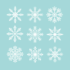 Naklejka na ściany i meble Vector set of snowflake