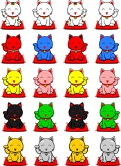 招き猫カラフルセット