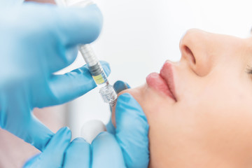 Naklejka premium Chin hyaluron fillers