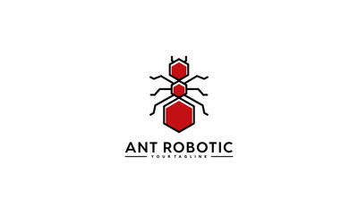 Ant Robot Polygon Simple Logo Template
