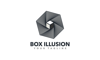 3d Cube Box Illusion Logo Template