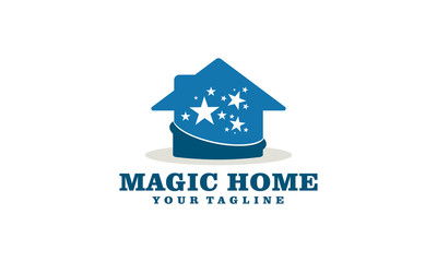 Star Clean Magic Home Logo Template