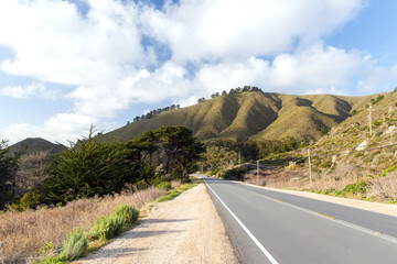 nature and landscape concept - view of road at big sur coast in california