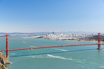 landscape concept - view of golden gate bridge over san francisco bay