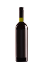 Red wine. Bottle of green glass.