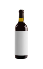 Red wine. Bottle of yellow glass.