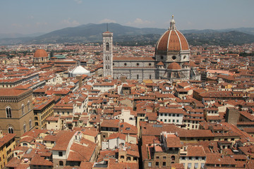 view of florence from top of st peters basilica in italy