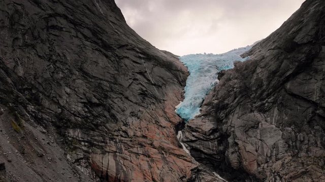 Briksdalsbreen glacier - Norway / drone, aerial