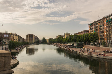 Obraz premium Milan, Darsena view on the canal, Italy