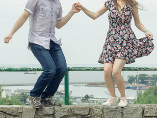 Happy couple having fun outdoor