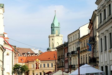 Fototapeta na wymiar Cracow Gate, Lublin, Poland, Europe, Old Town, landmark, architecture, tower, building, old, landmark, historic, ancient,