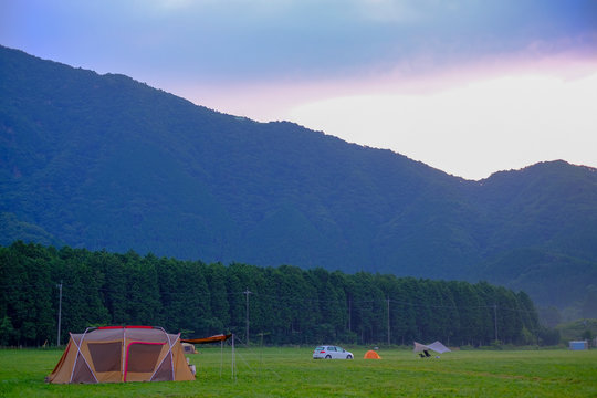 camping in  japan