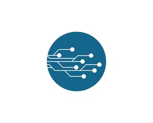 Obraz premium Circuit logo template vector icon illustration