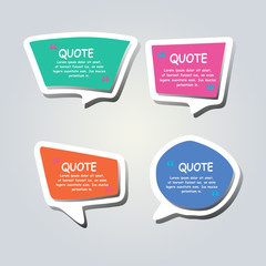 Colored text bubbles set balloons speech design vector template background.