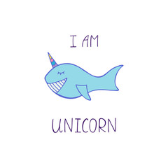 I am inicorn cute typography poster.