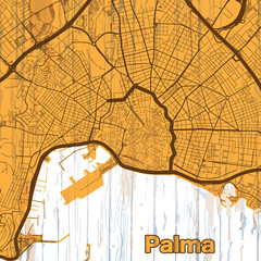Vintage map of Palma, Spain © Knut Hebstreit