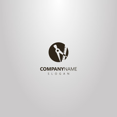black and white simple vector round negative space logo of dividers and ruler