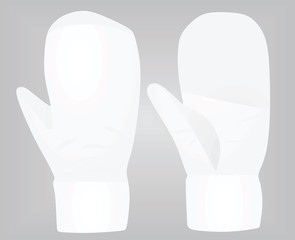 White winter gloves. vector illustration