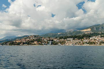 Fototapeta na wymiar Seascape, sunny summer day in the Bay of Kotor