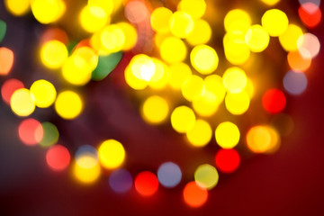 Fototapeta premium The abstract blurred multi-colored bokeh. Christmas, New Year, holiday, festival, carnival background