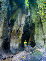 Hiking through the Atlantic Rainforest inside Itaimbezinho Canyon