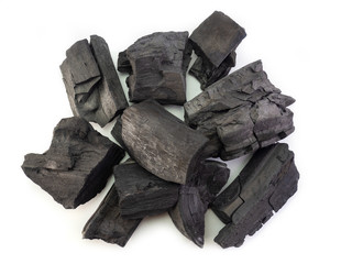 (Top view image) Natural wood charcoal.
