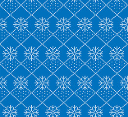 Christmas New Year's winter seamless festive Norwegian pixel pattern - Scandinavian style