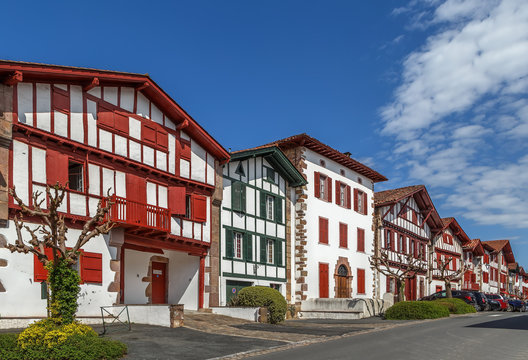 Street in Ainhoa, Pyrenees-Atlantiques, France