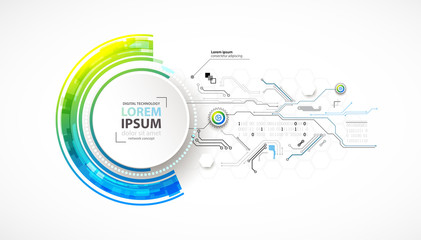 Obraz premium Vector illustration, Hi-tech digital technology and engineering theme