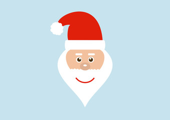 Flat Design Weihnachtskarte: Weihnachtsmann