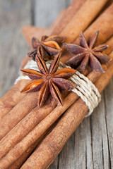 Cinnamon sticks and anise