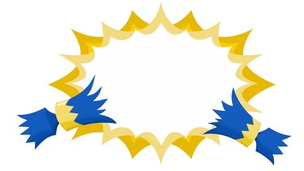 Christmas Cracker Pulled with Flat Starburst No Outline in Blue and Gold