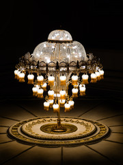 chandelier on a black