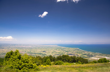 Panoramic view of Thermaikos Gulf of Aegean sea, Greece