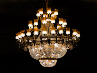 chandelier on a black