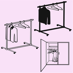 Mobile wardrobe and wardrobe for clothes 