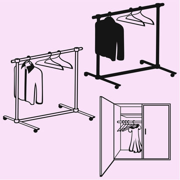recommend clip art: Mobile wardrobe and wardrobe for clothes 