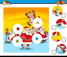 match pieces puzzle with Santa Claus