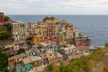 Vue de Manarola - Cinque Terre pres de La Spezia en Ligurie - Italie