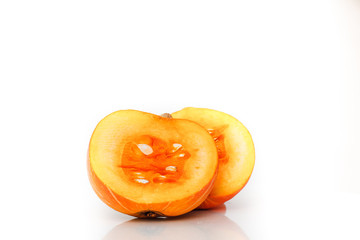 Yellow pumpkin on a white background