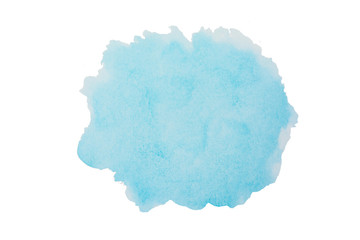Sky blue watercolor background. Brush stroke shape isolated on white with clipping path