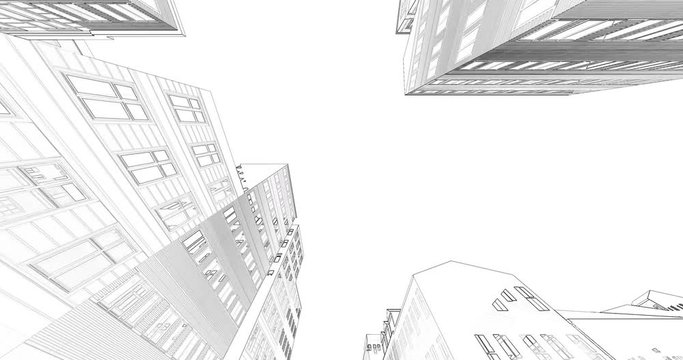 Drawing city loop white town
