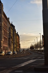 Naklejka premium street in the city