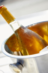 white wine on the yacht