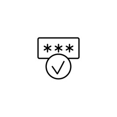 password form access code symbol line black icon on white background