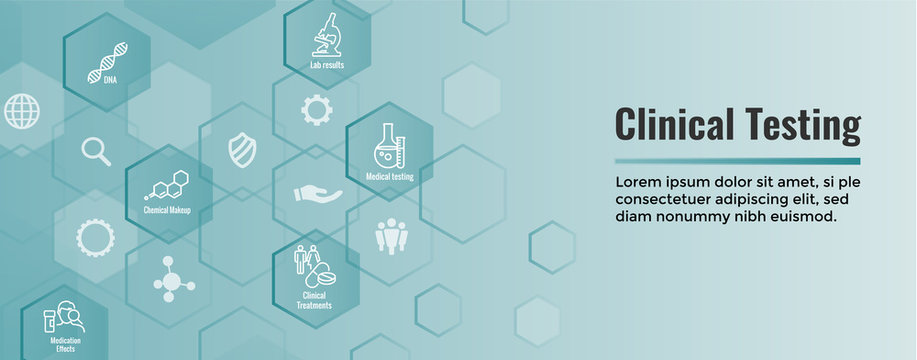 Medical Healthcare Icons w People Charting Disease or Scientific Discovery - Web Header Banner